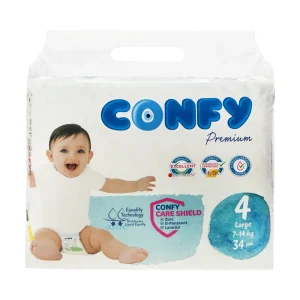 پوشک بچه کانفی (CONFY) سایز 4 چسبی بسته 34 عددی