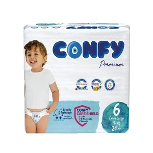 پوشک بچه کانفی CONFY سایز 6 چسبی بسته 24 عددی