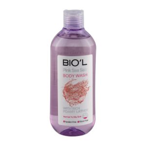 شامپو بدن بیول biolمدل Pink Sea Salt مناسب پوست نرمال تا چرب حجم 400 میلی لیتر